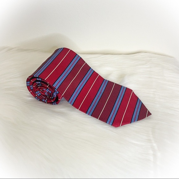 😎Very Handsome Horizontal Stripes Jos A Bank Silk Tie😎 - Picture 5 of 9